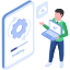 Icono de gestión de parches y actualizaciones de software
